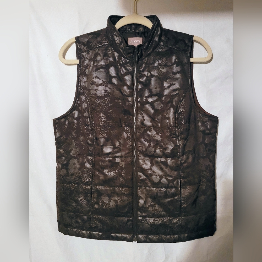 Chico's Metallic Brown Vest (40B)